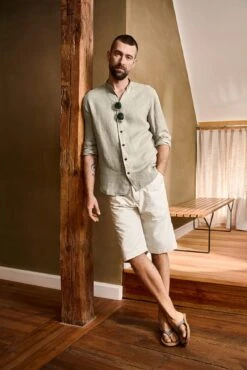 Linnen Herenhemd, Taupe -Armedangels Winkel linnen herenhemd 13