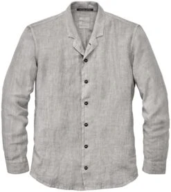 Linnen Herenhemd, Grijs Melange