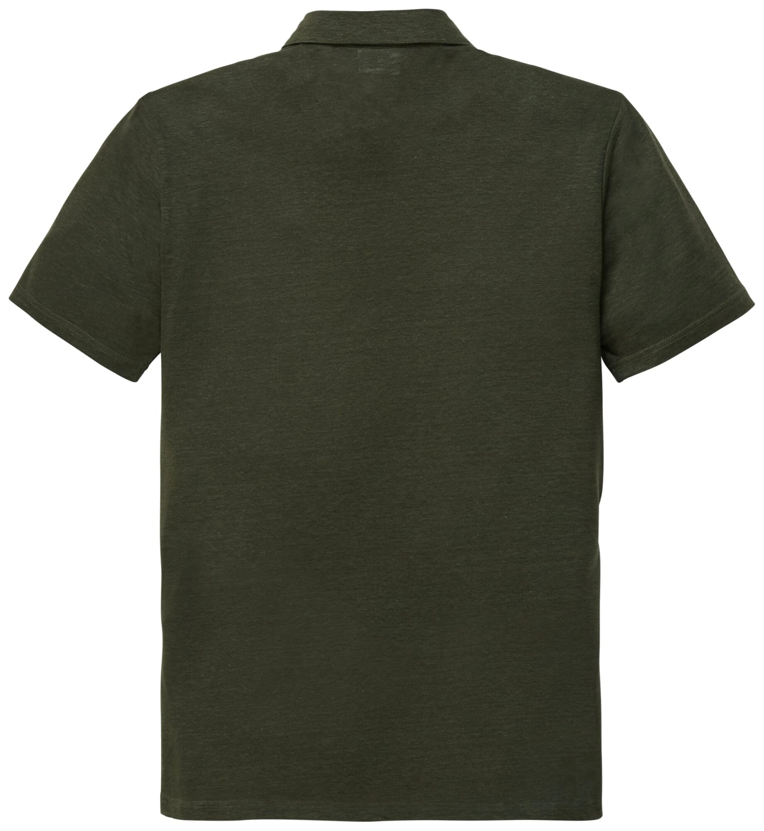 Linnen Herenpolo, Donkergroen 4 Linnen Herenpolo, Donkergroen - Afbeelding 2
