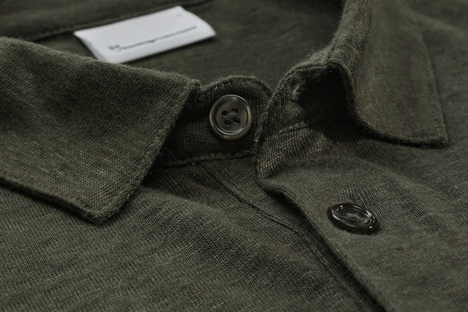 Linnen Herenpolo, Donkergroen 5 Linnen Herenpolo, Donkergroen - Afbeelding 3