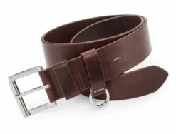 Runderhuid Riem D-ring, Donkerbruin